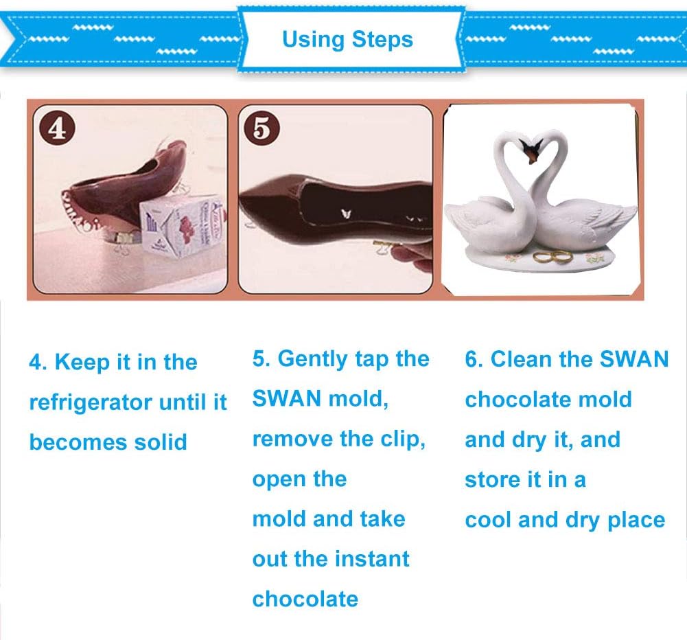 Molde de cisne de chocolate para dulces de bebé, decoración de pastel de cumpleaños, boda, fiesta de cumpleaños, decoración de tartas (molde de