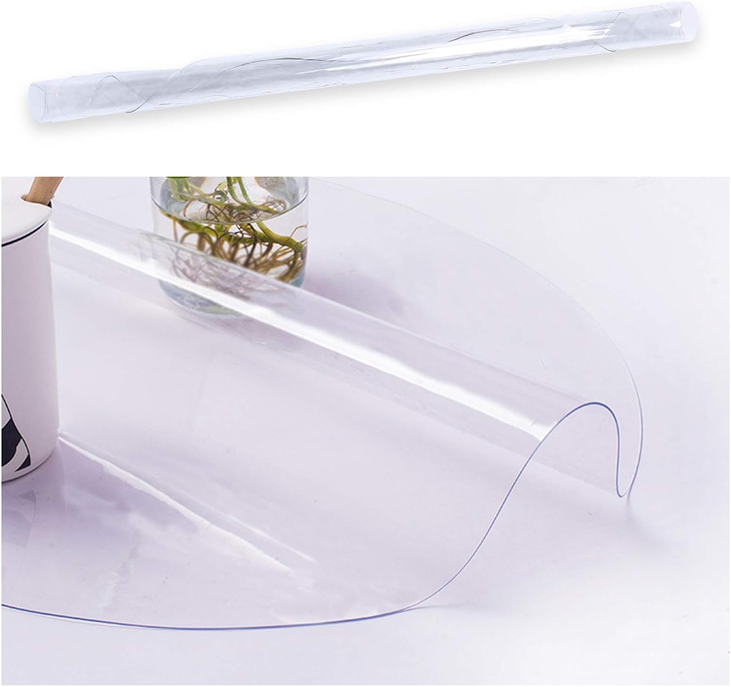 Gdrasuya10 Protector de PVC transparente de 43.3 pulgadas, protector de mesa de comedor, resistente al agua y al aceite, protector de mesa