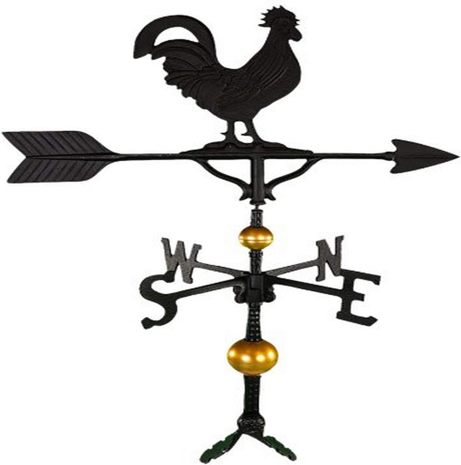 Veleta de lujo de 32 pulgadas con adorno de gallo negro satinado