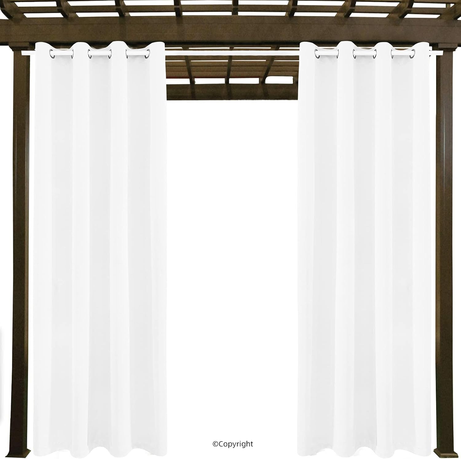 Cortinas opacas impermeables para exteriores, con ojal, para bloqueo de luz solar en ventanas del hogar, dormitorio, sala, patio, porche o kiosco,