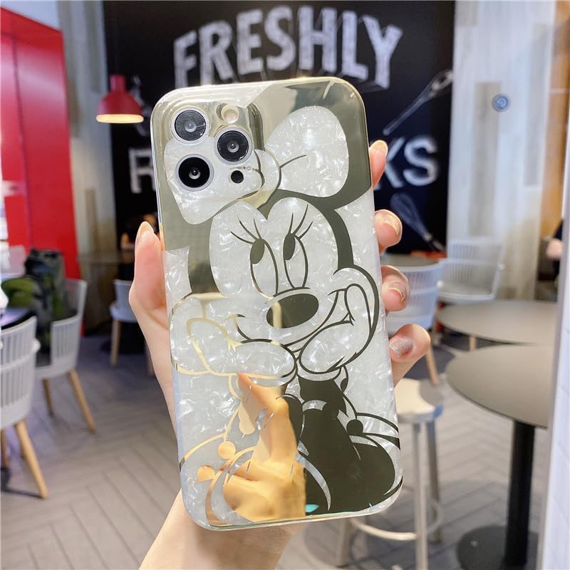 Threesee Funda para iPhone 15 Pro Max, bonita funda protectora de TPU suave de 6.7 pulgadas, diseño de Minnie Mouse para mujeres y niñas