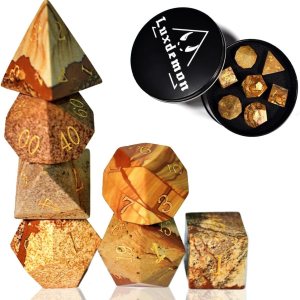 Juego de dados DND con piedras preciosas de imagen, 7 piezas de dados de gemas reales para Calabozos y Dragones, juego de dados poliédricos con Juego de dados DND con piedras preciosas de imagen, 7 piezas de dados de gemas reales para Calabozos y Dragones, juego de dados poliédricos con