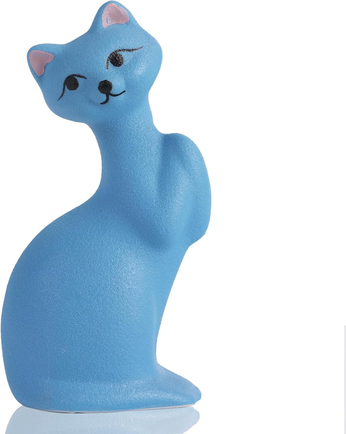 Jarrón de cerámica para gatos, florero azul, decoración multifuncional para jarrón y adorno, estatua de gato hecha a mano para sala de estar,