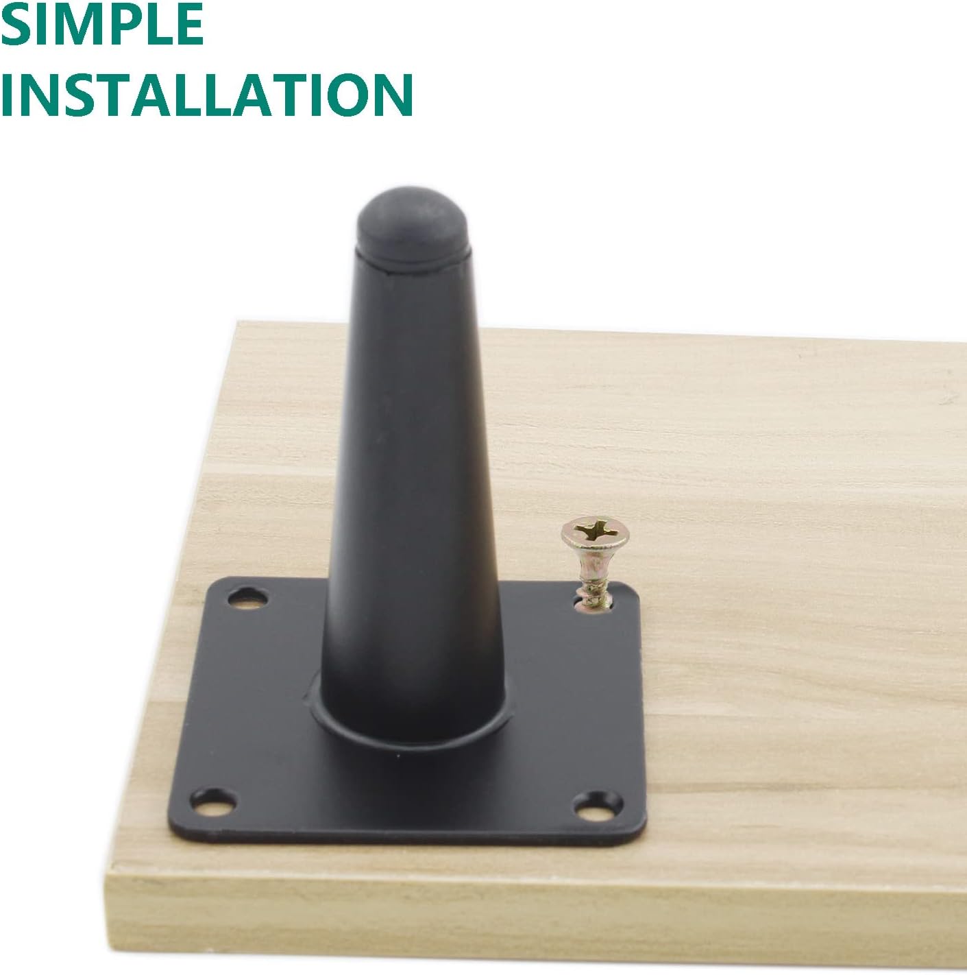 Paquete de 4 patas para muebles, patas redondas cónicas para muebles, pie de metal resistente para sofá, armario, bar, cama, mesa, silla, sofá,