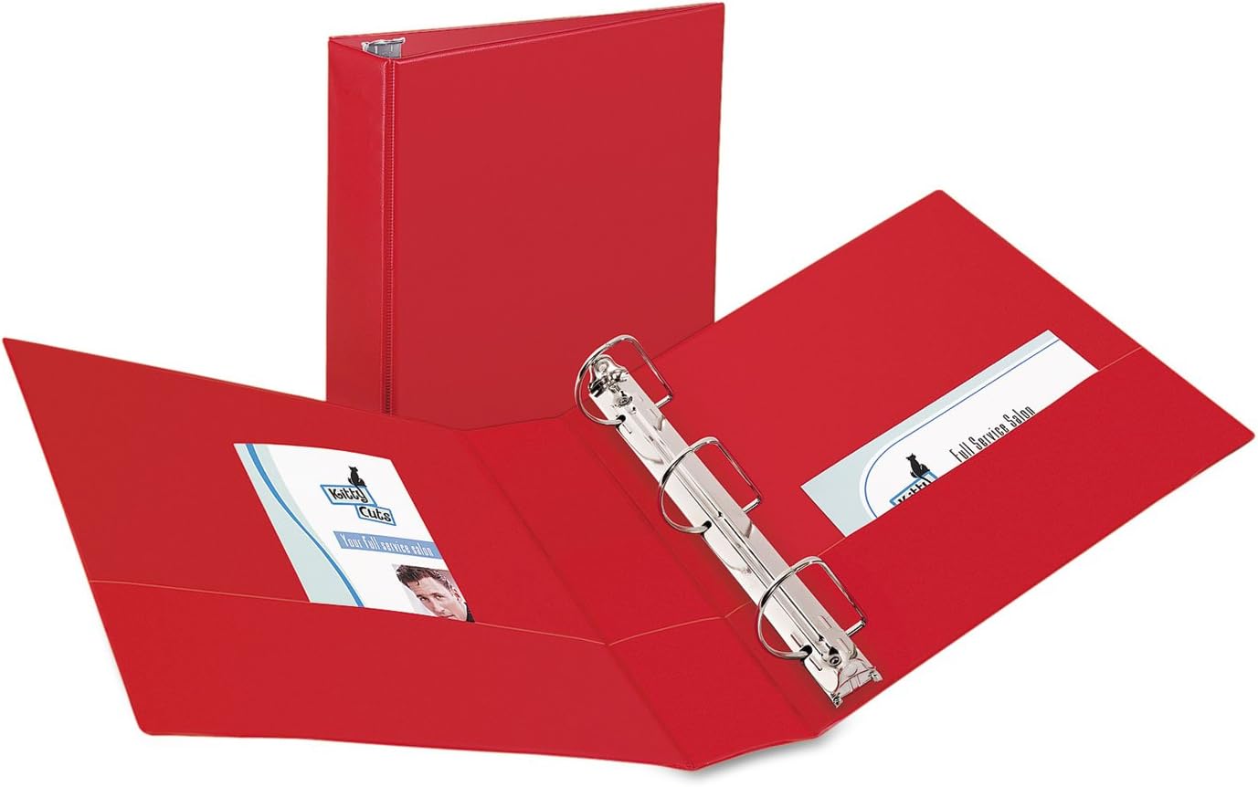 Avery 27203 Carpeta duradera con anillos inclinados, 11 x 8 12, 2 pulgadas, color rojo