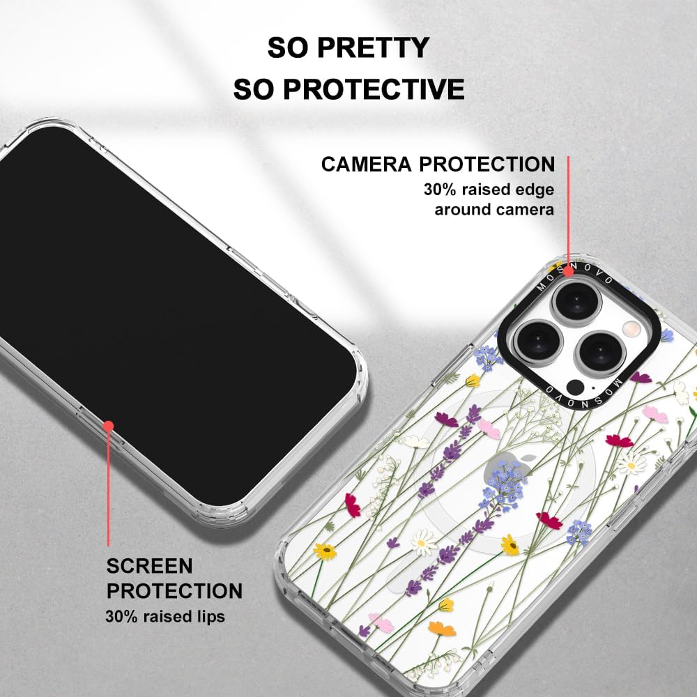 MOSNOVO Funda compatible con Magsafe diseñada para iPhone 15 Pro, Buffertech impacto de caída de 6.6 pies, parachoques protector de TPU a prueba de
