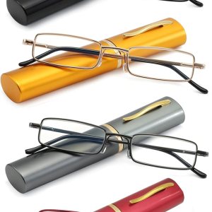 OWTXIS Lentes de lectura con bloqueo de luz azul, lectores de bolsillo delgados con estuche de clip para bolígrafo, mini lectores ligeros OWTXIS Lentes de lectura con bloqueo de luz azul, lectores de bolsillo delgados con estuche de clip para bolígrafo, mini lectores ligeros