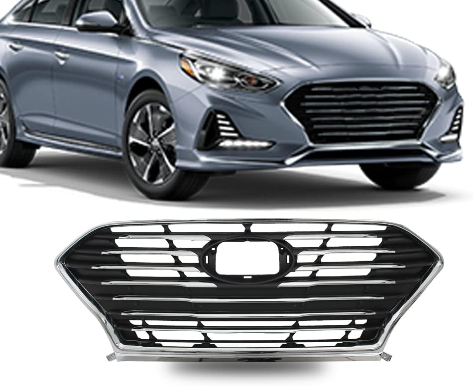 JX RACING  PERFORMANCE  ACCESSORIES Compatible con Hyundai Sonata 2018-2020 Rejilla de Parachoques Delantero Repuesto Cromo