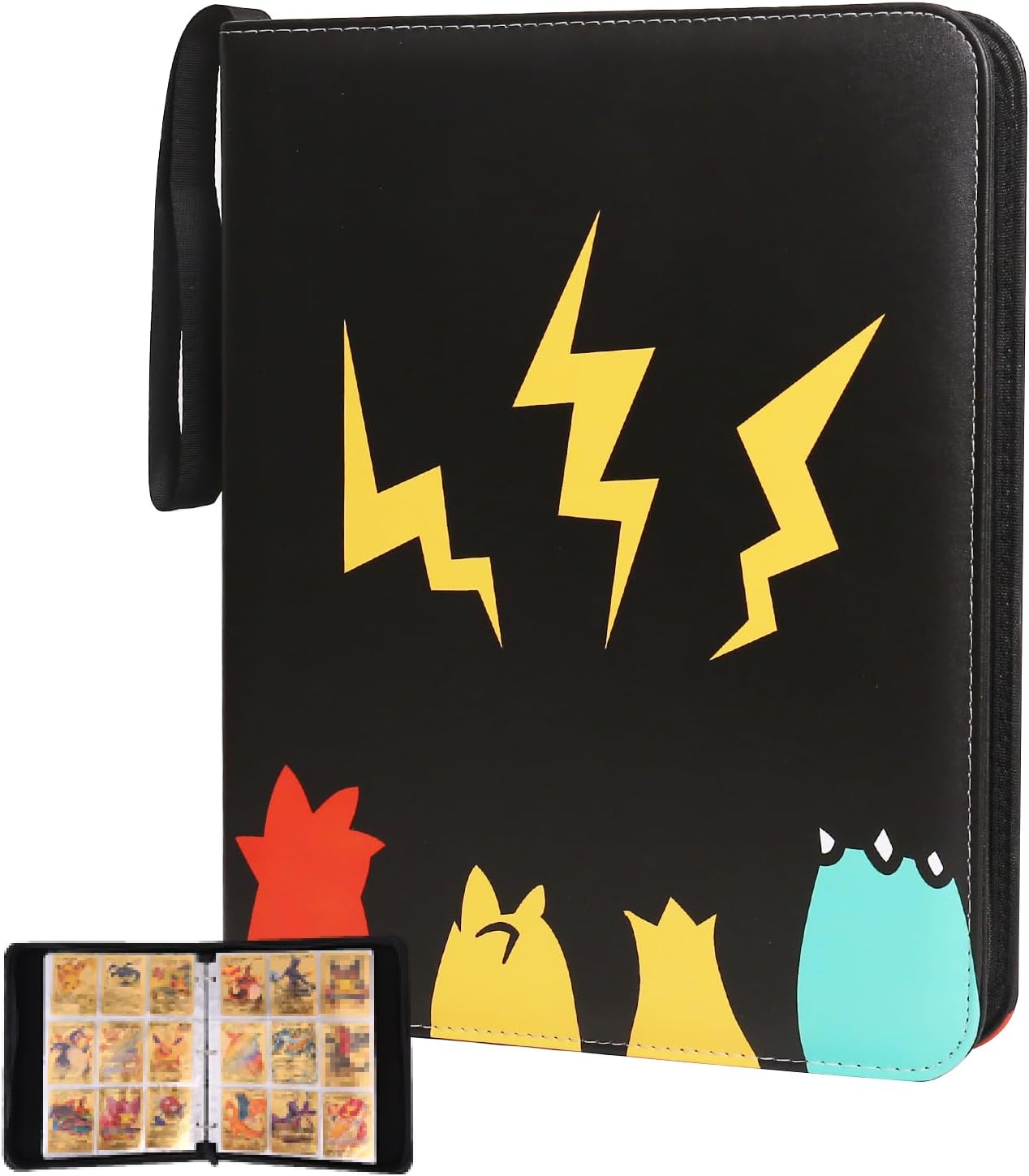 Carpeta de tarjetas  Álbum de tarjetas con 9 bolsillos  Capacidad para 990 tarjetas con 55 fundas extraíbles de doble cara  Soporte para tarjetas de