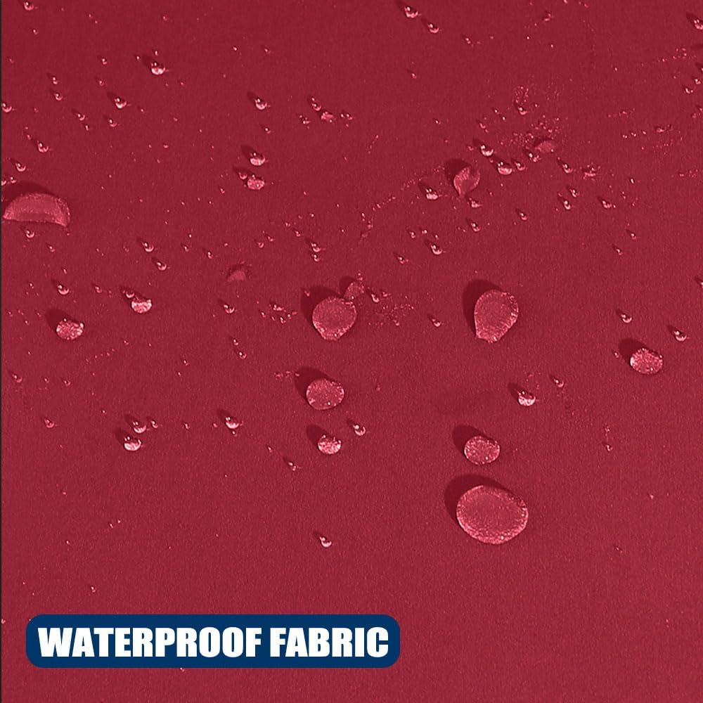Morbuy Funda impermeable para silla con respaldo de ala, 2 piezas, lavable, elástica, con brazos, para sala de estar, dormitorio (rojo borgoña)
