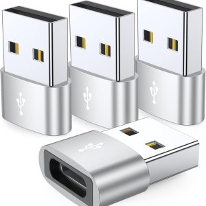 JXMOX Adaptador USB a USB C, paquete de 4, cargador USB C hembra a macho tipo C convertidor para Apple Watch Ultra iWatch 7 8 SE, iPhone 15 14 13 12 JXMOX Adaptador USB a USB C, paquete de 4, cargador USB C hembra a macho tipo C convertidor para Apple Watch Ultra iWatch 7 8 SE, iPhone 15 14 13 12