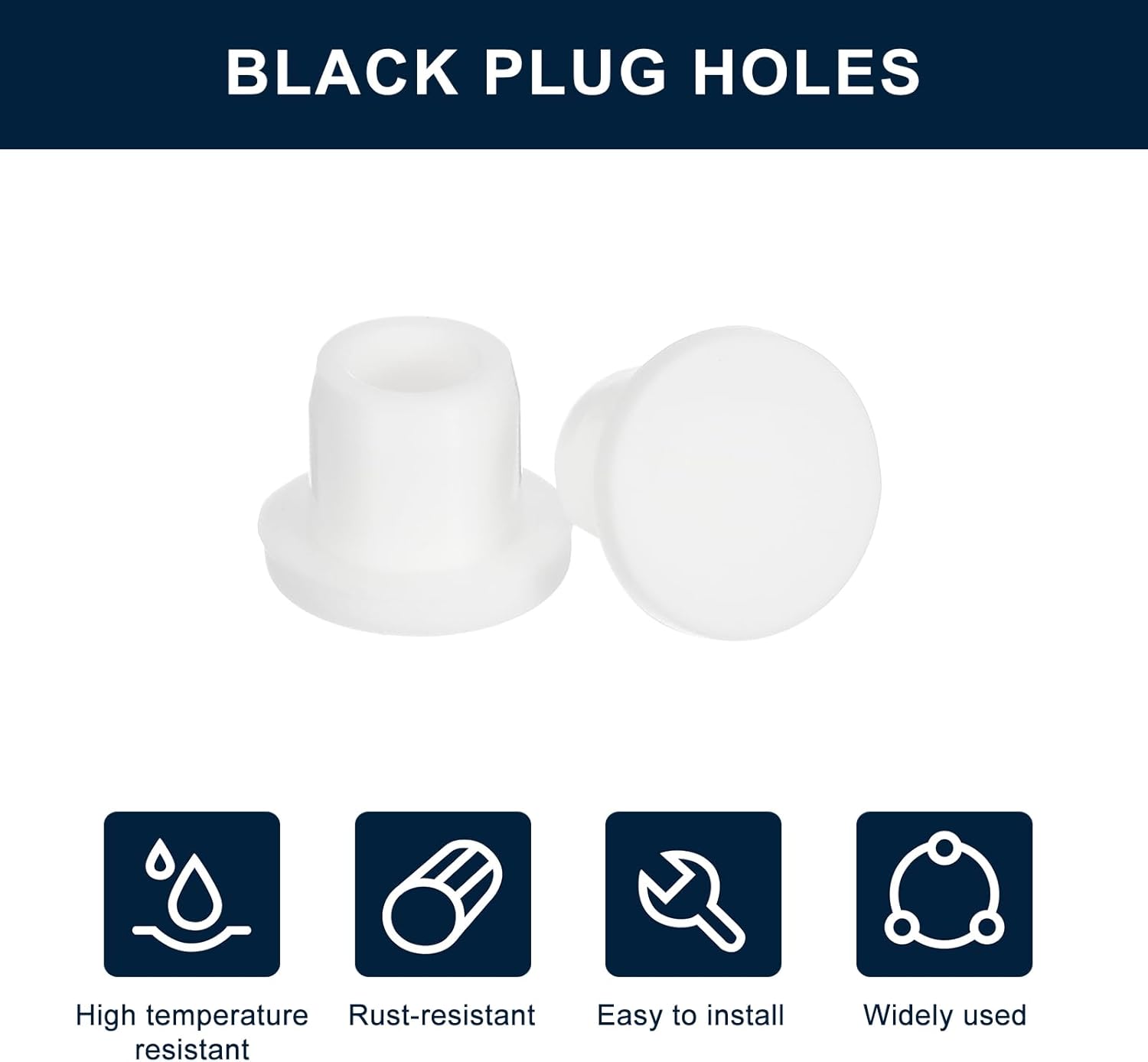 uxcell 30 agujeros de enchufe blancos, tapones de goma impermeables para botones de 0.35 pulgadas