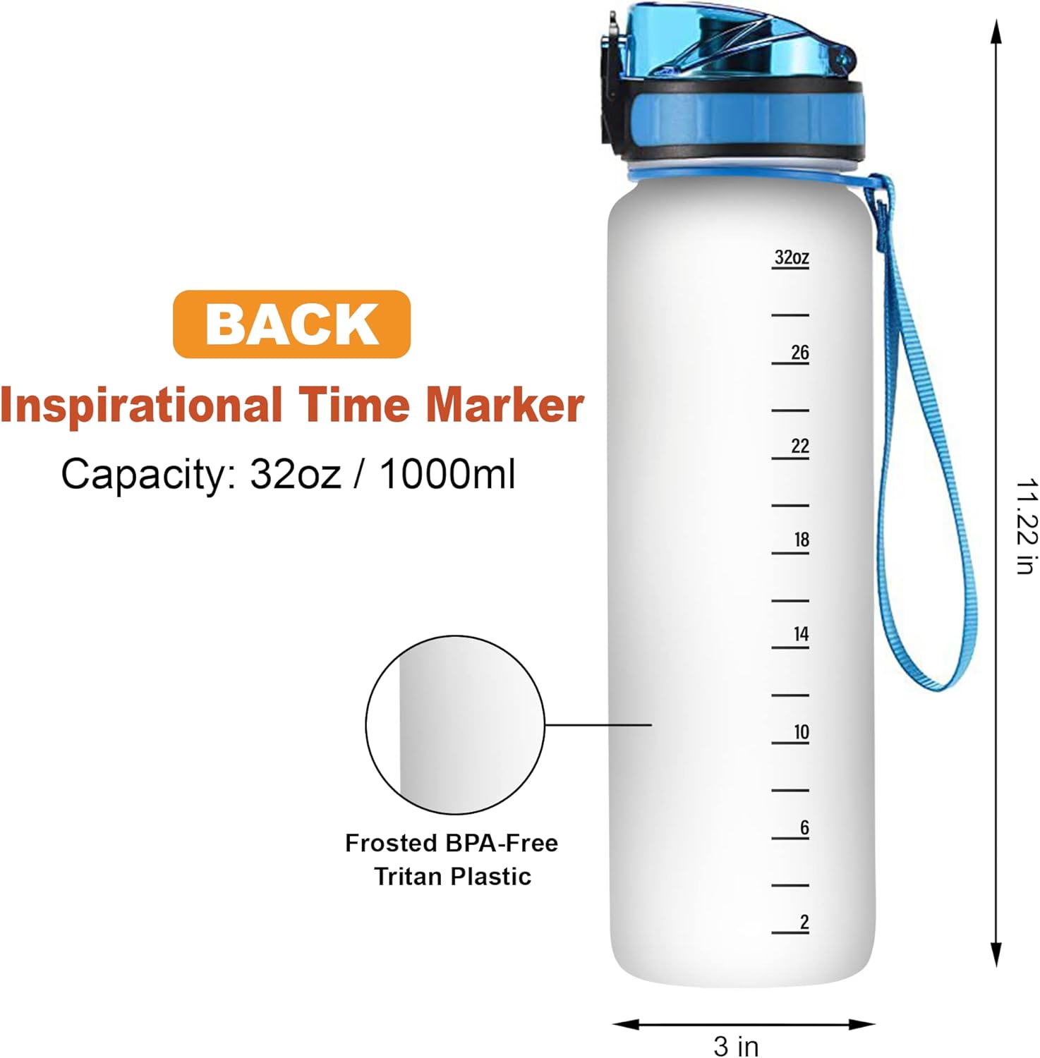 Hyturtle Botella de agua motivacional personalizada para amantes de los erizos de 32 onzas, 1 litro, fácil de distraer con erizos, botella de agua