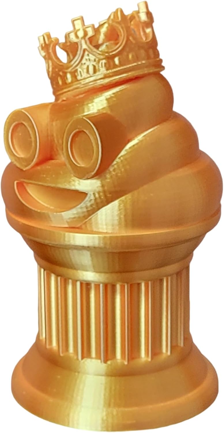 Znet3D Trofeo de emoji King Poop  Premio divertido y regalo  Hecho a mano con fabricación aditiva  6 pulgadas de alto  Con un emoji de caca sólida