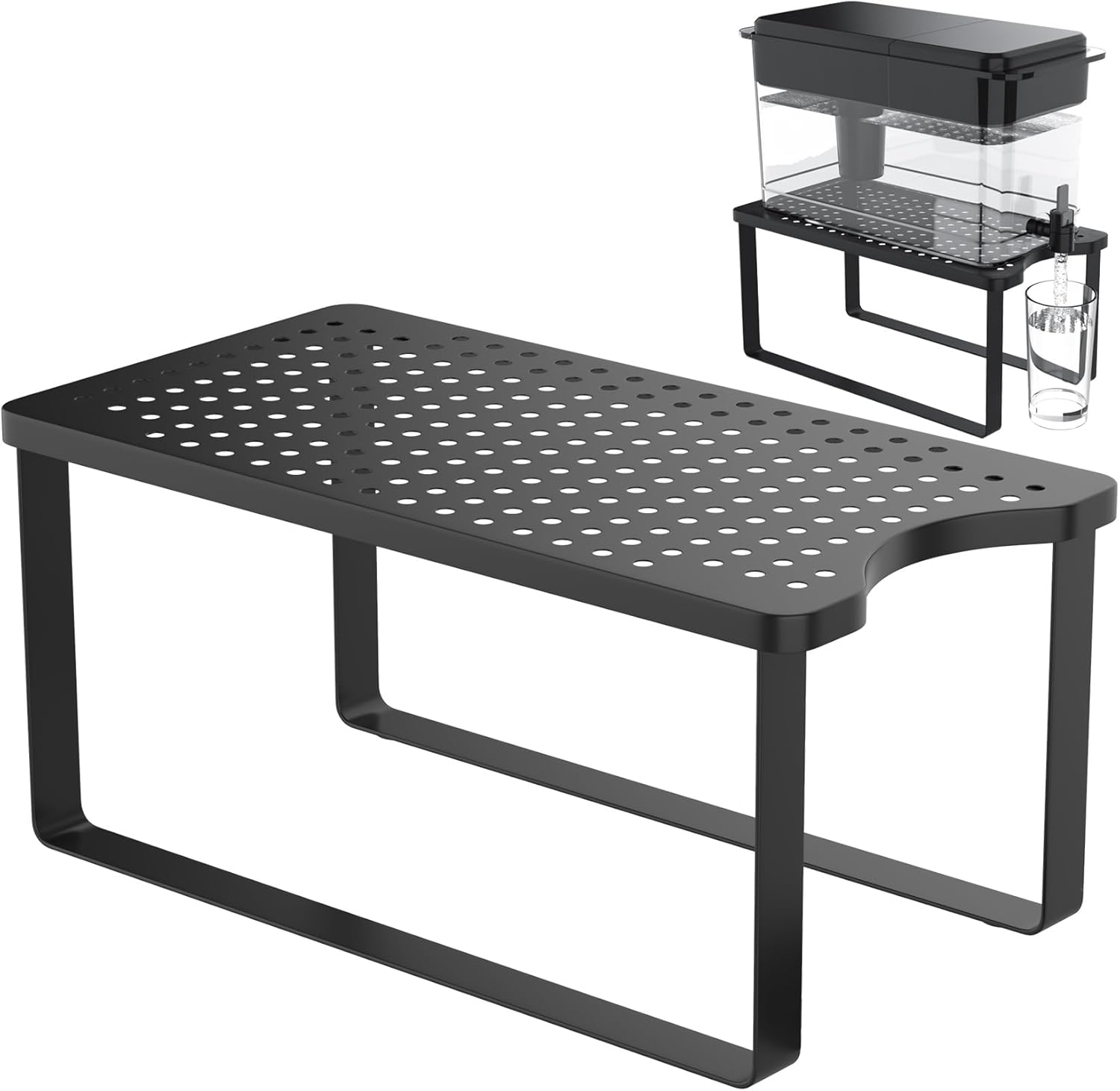 Soporte dispensador de filtro de agua 7.7 pulgadas de ancho x 14.6 pulgadas de profundidad x 6.7 pulgadas de alto, soporte de metal diseñado para