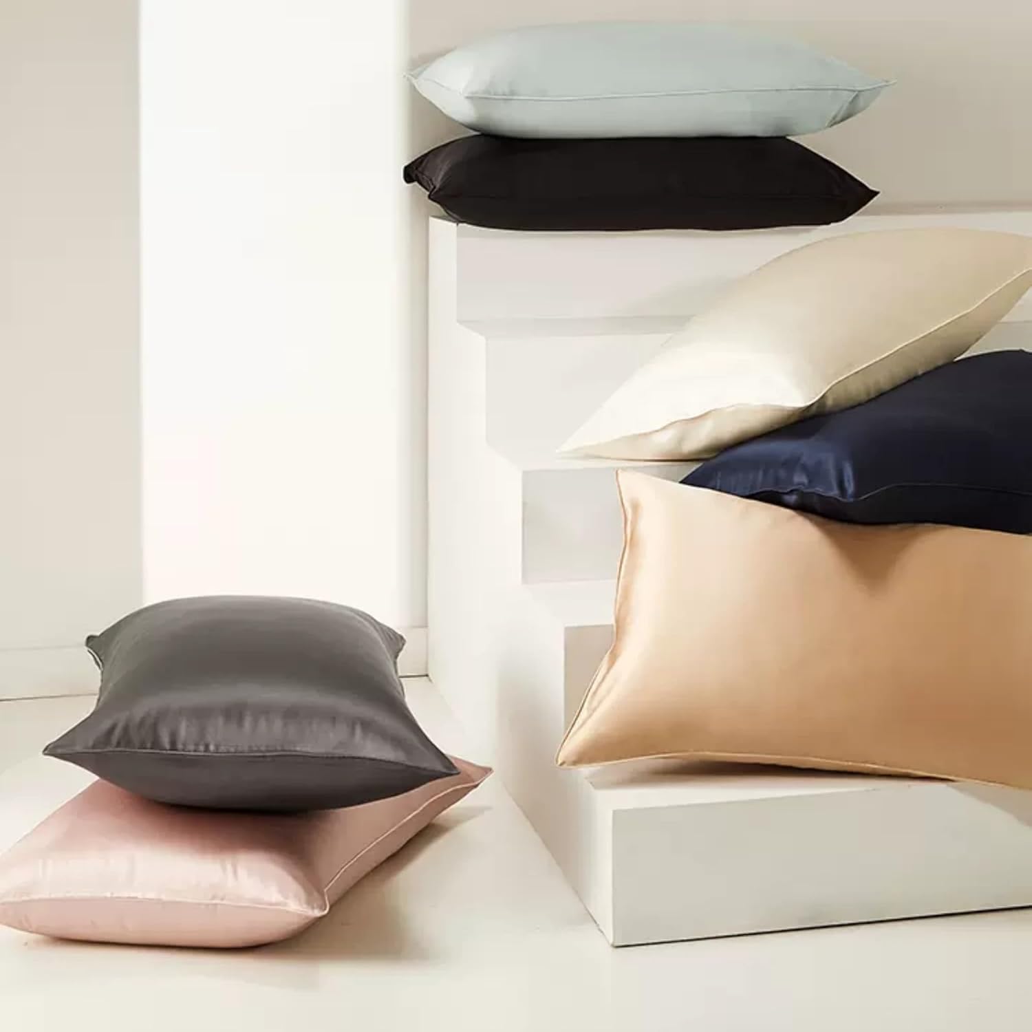 Fundas de almohada de seda para cabello y cara, funda de almohada 100% seda para mujer, fundas de almohada de seda de morera natural de alta calidad