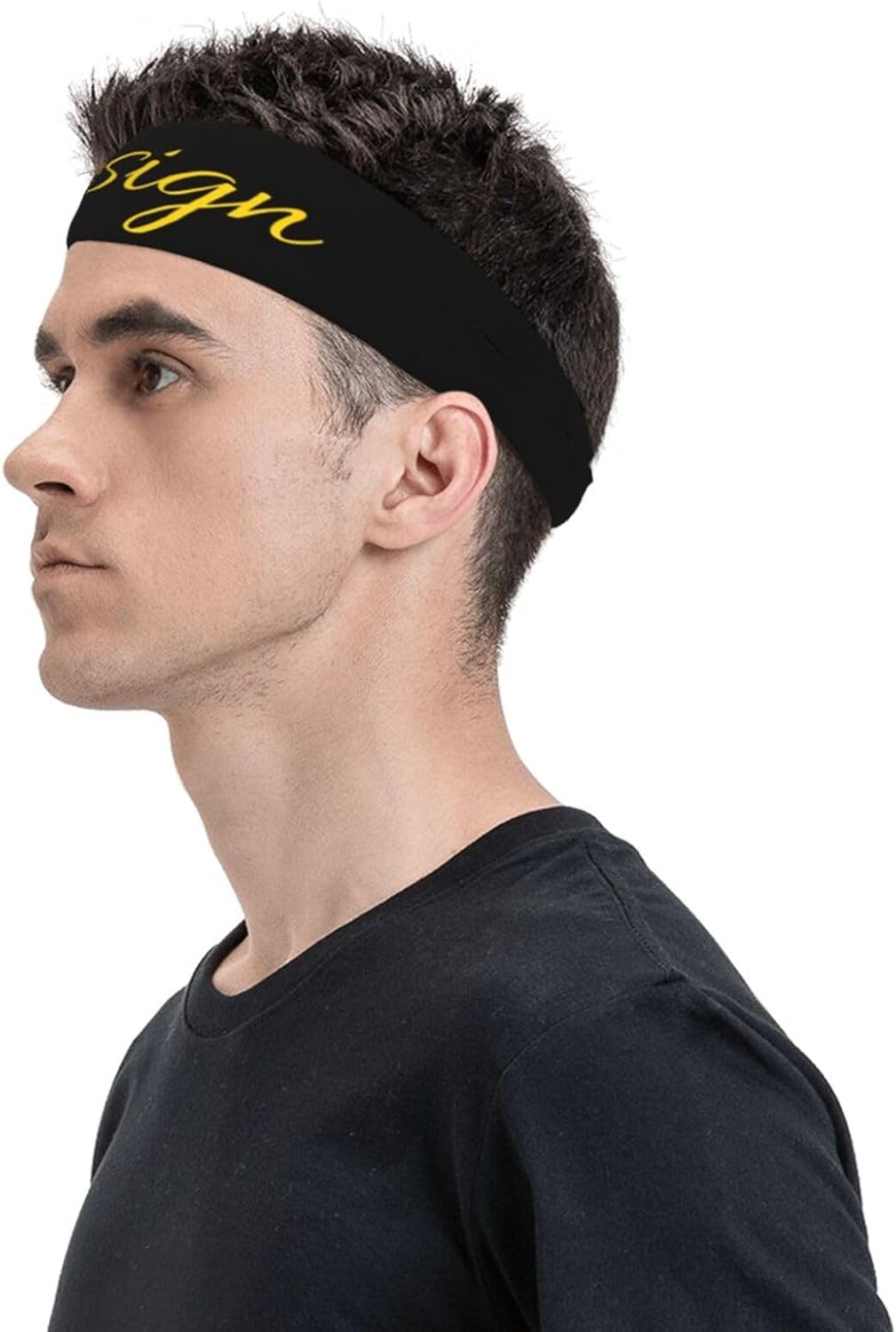 Diadema deportiva de moda personalizada, banda para el cabello a prueba de sudor, logotipo de imagen personalizada, banda suave para el sudor, banda