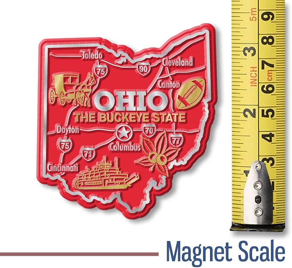 Ohio Giant State Magnet por Classic Magnets, 3 x 3.3 pulgadas, recuerdos coleccionables fabricados en los Estados Unidos