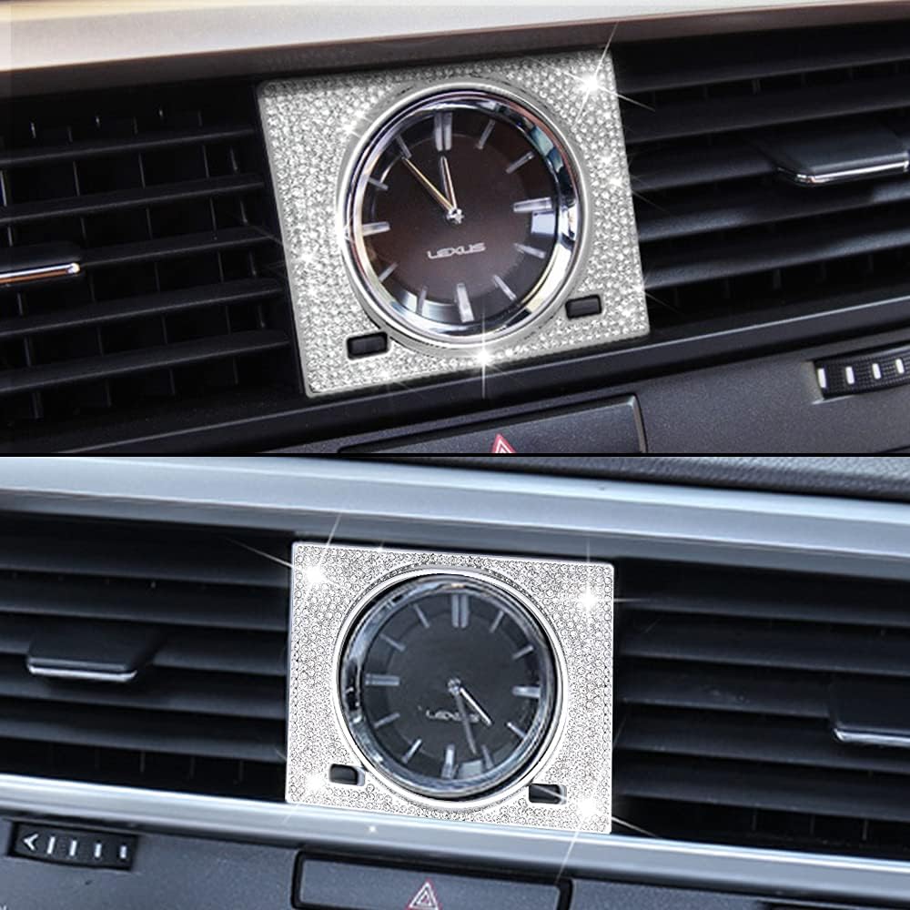 LECART Para Lexus Car Accessories RX 350 450h Hybrid Bling Clock Decor Cover Trim RX Pegatinas Metal Auto Interior Decoraciones para Mujeres Hombres