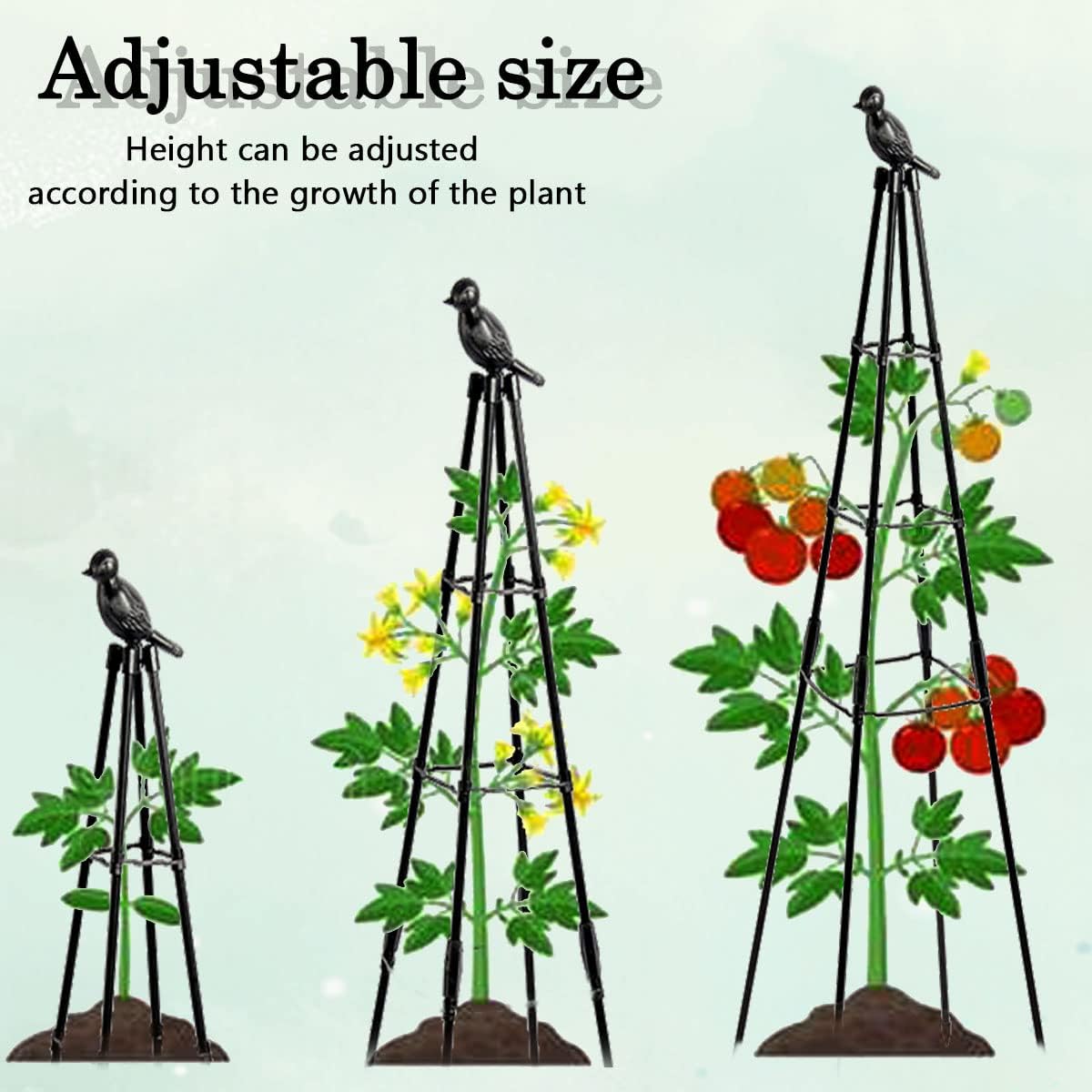Enrejado de jardín, soporte para plantas trepadoras al aire libre e interior, plantas en maceta, flores, verduras y vides, torre de jaula de tomate,
