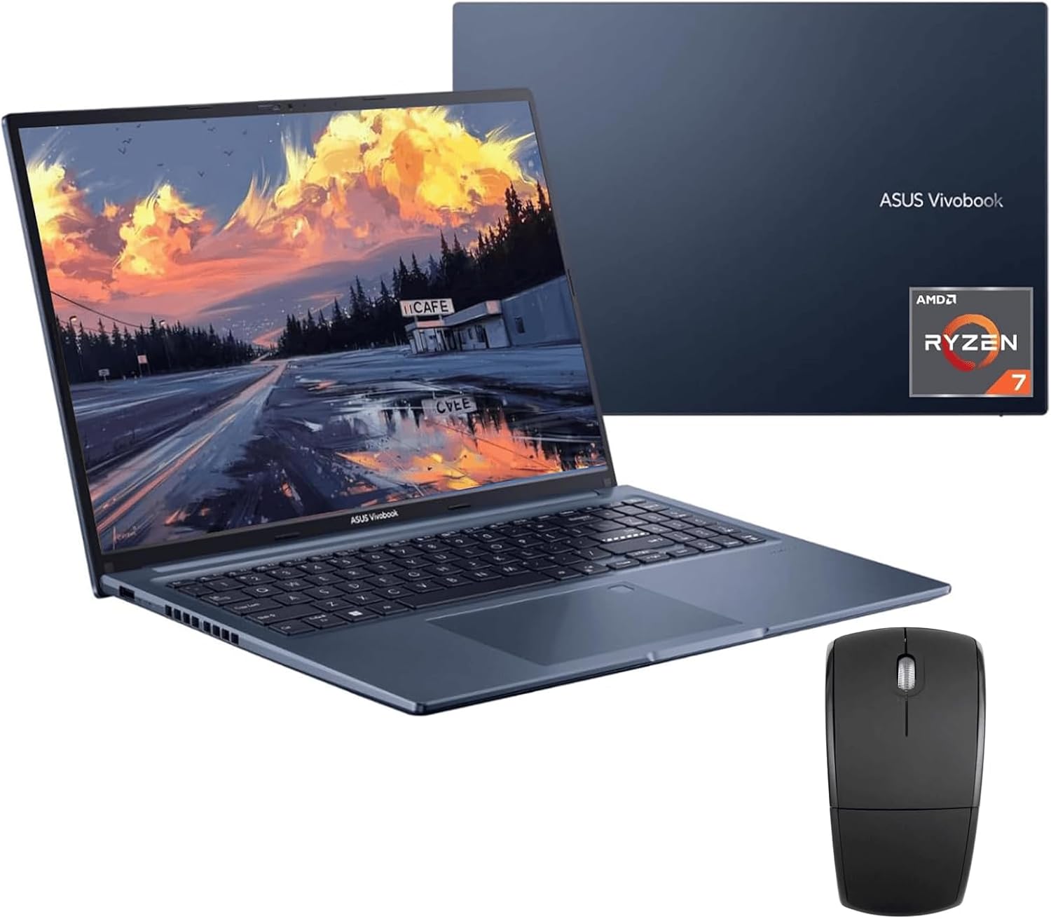 ASUS Laptop Vivobook 2023, pantalla HD de 16 pulgadas, AMD Ryzen 7 5800HS (8 núcleos, Beats i7-1195G7), 12 GB de RAM, 512 GB SSD, gráficos AMD