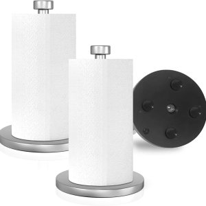 Soporte para toallas de papel, paquete de 2 soportes para toallas de papel para encimera de cocina, soporte de toalla de papel de acero inoxidable Soporte para toallas de papel, paquete de 2 soportes para toallas de papel para encimera de cocina, soporte de toalla de papel de acero inoxidable