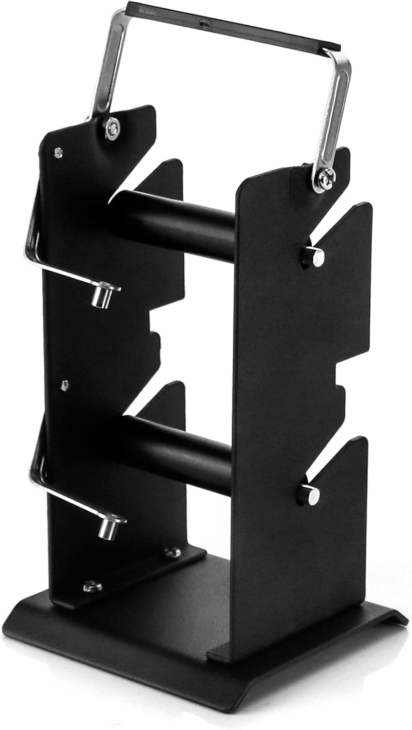 QWORK Soporte de carrete de soldadura de carrete de soldadura doble, Dispensador de carrete de soporte de rollo ajustable, Herramienta de soldadura