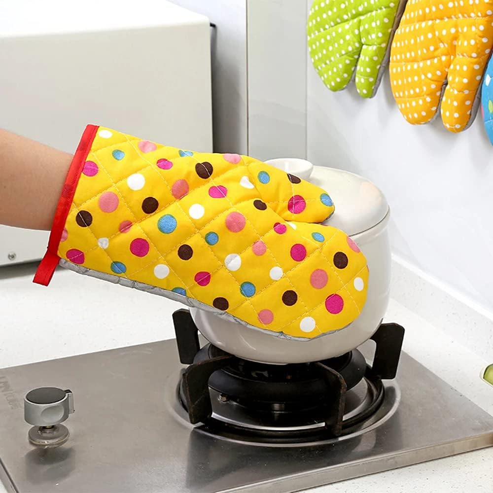 Mr.S Shop – Guantes de horno de microondas (algodón, aislados, resistentes al calor, guantes de horno)