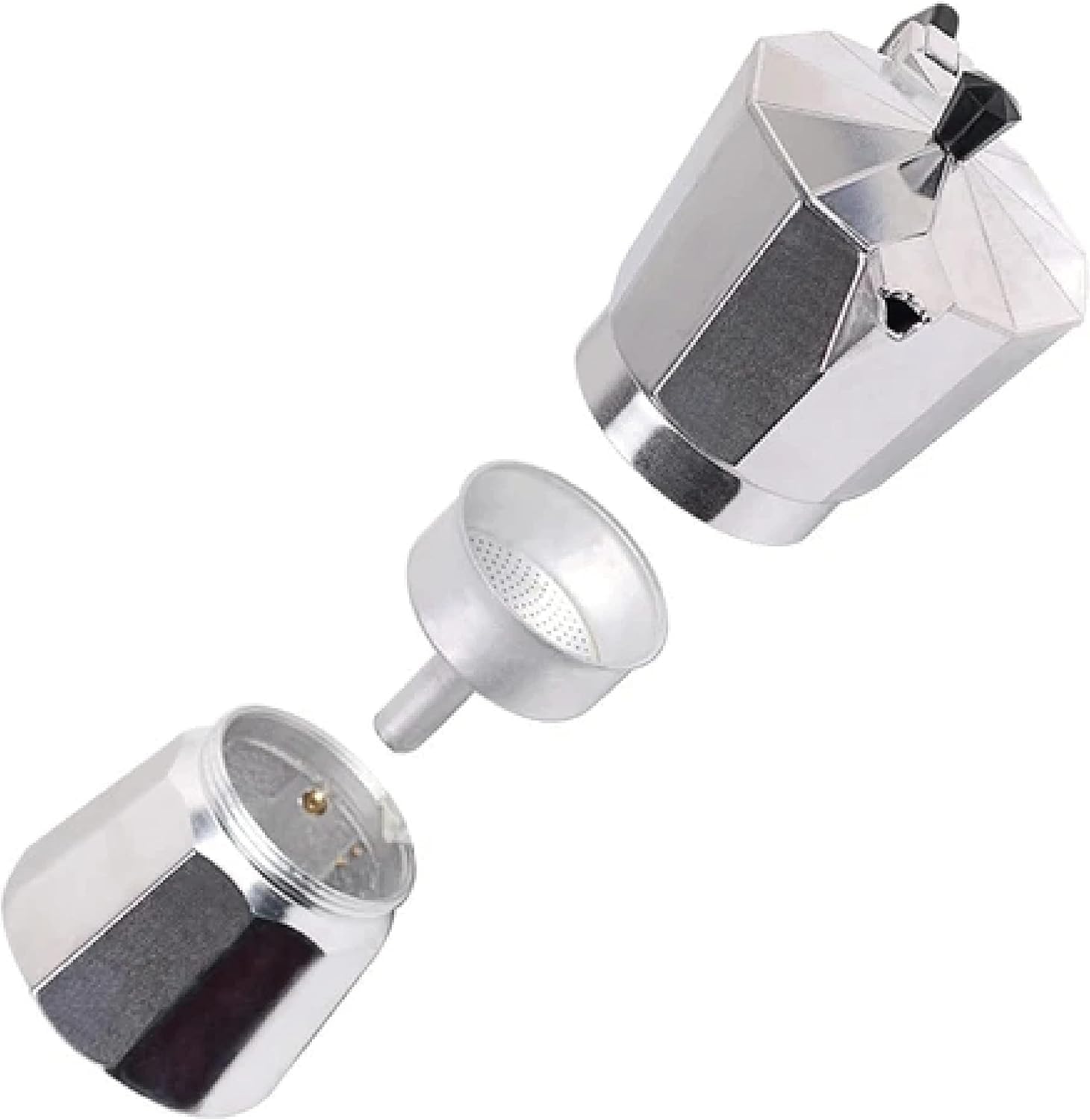 WOLEN Moka Pot – Cafetera y cafetera para estufa, cafetera italiana, cafetera Greca, cafeteras, color plateado (2 tazas)
