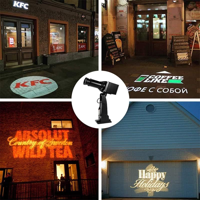 50W LED GOBO Logo Proyector Luz Efecto Etapa Luz EstáticaRotable Manual Zoom con Control Remoto GOBO personalizado para Hotel Boda Compañía Bar