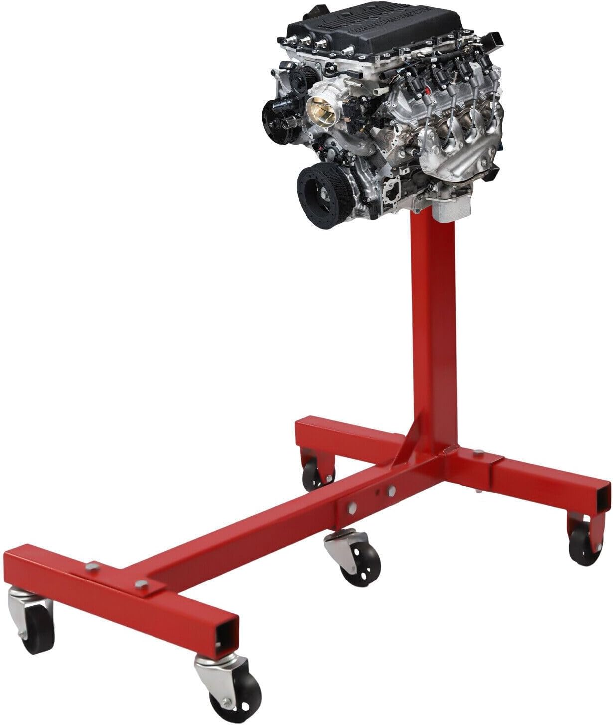 Soporte de motor plegable, soporte de motor giratorio de 1250 libras con cabezal giratorio de 360 grados, 5 ruedas y 4 brazos ajustables, para