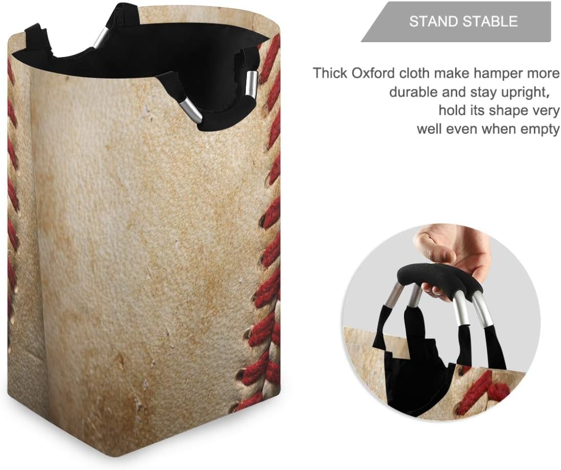 ALAZA Cesta de almacenamiento grande con asas para pelotas de béisbol, estilo vintage, para ropa sucia, con asas, para cestas de regalo, dormitorio,