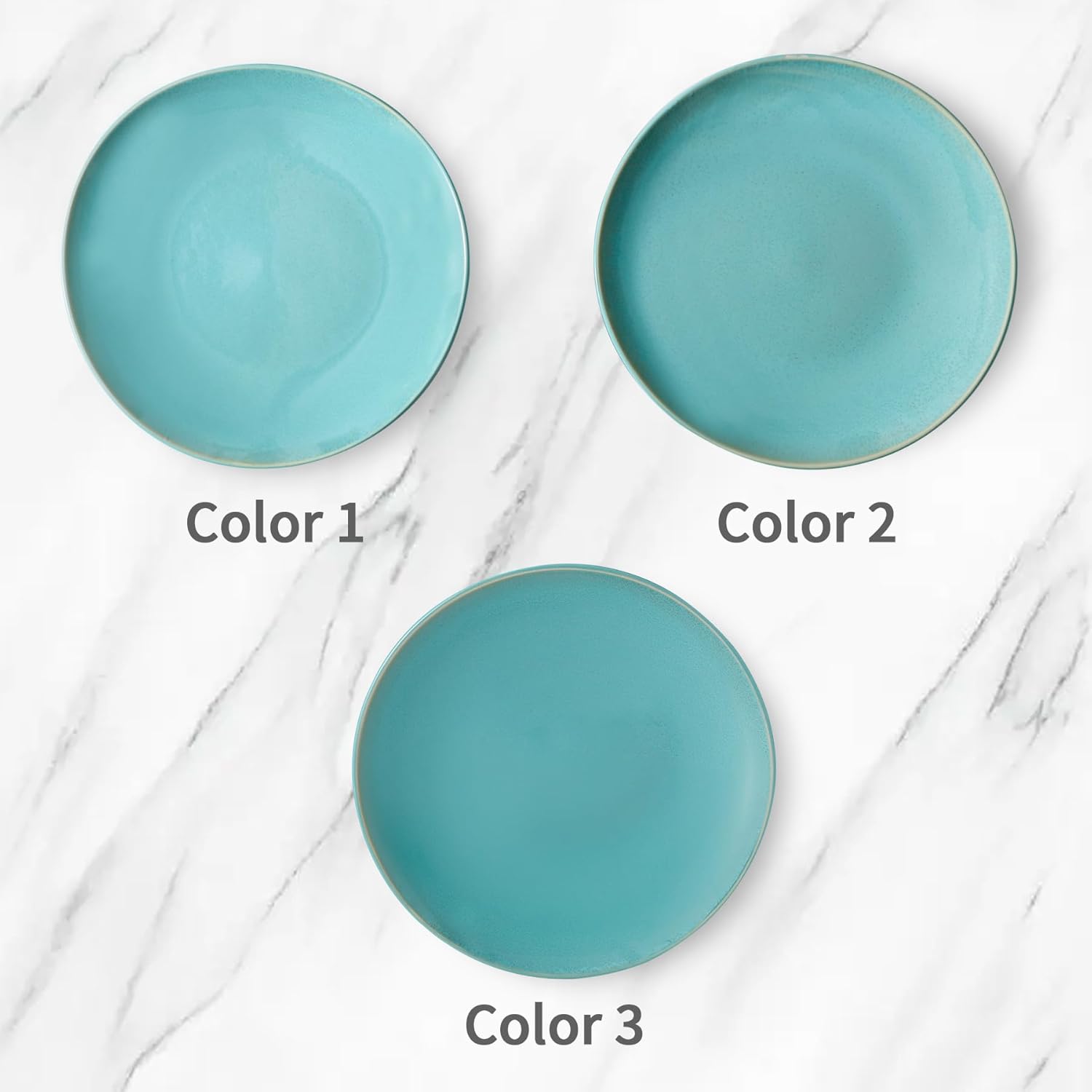 Juego de 4 platos llanos de cerámica verde claro de 8 pulgadas, platos de ensalada de porcelana para pizza, pasta, postre, aperitivos, aperitivos