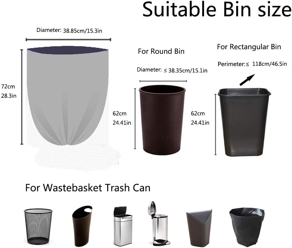 Gereen Bolsa de basura transparente de 8 a 12 galones para bolsas de basura (8-12 galones (100 bolsas))
