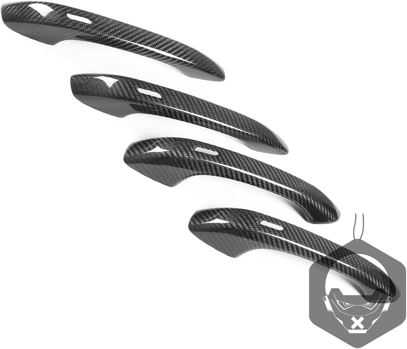 Accesorios interiores de coche Fibra de carbono real Exterior manija de puerta Trim para Porsche Macan 14-20 modelos (con agujero de detección)