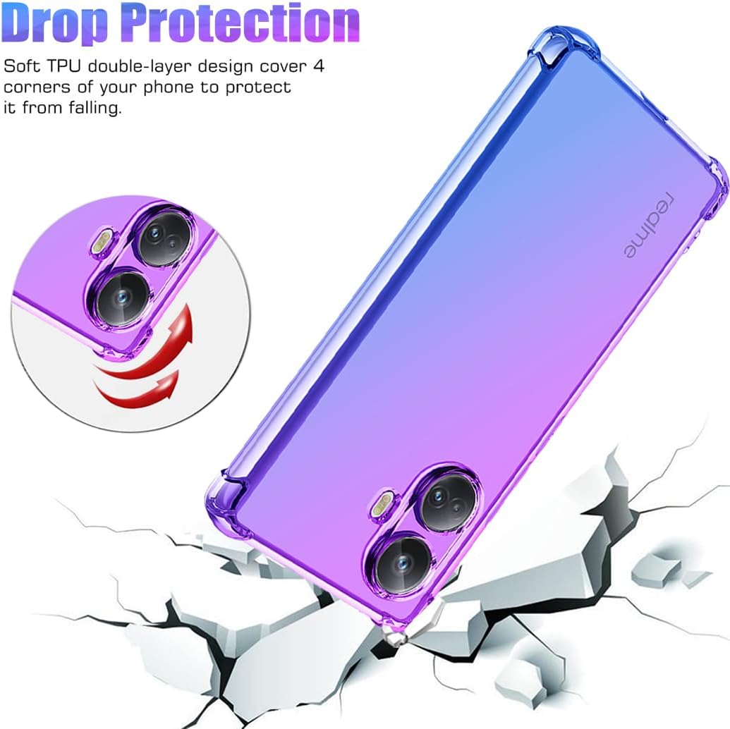 Gufuwo Funda para Realme 10 Pro+ 5GRealme 10 Pro Plus Linda funda para niñas y mujeres, degradado, delgada, antiarañazos, TPU suave, funda