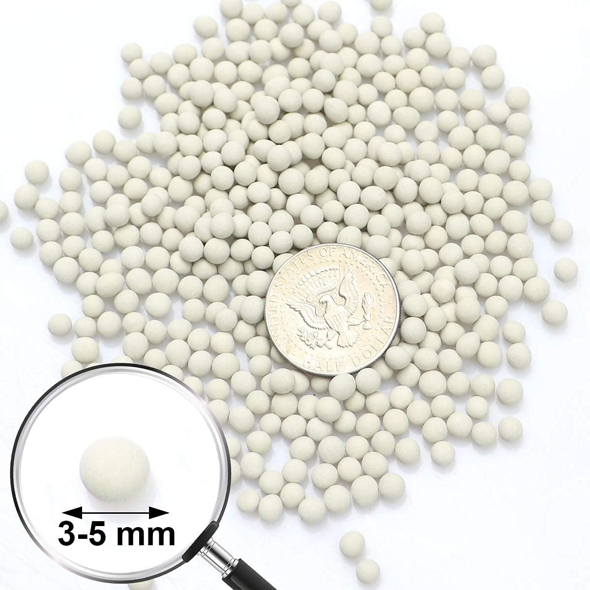 wohohoho – Mini guijarros de arcilla hidropónica blanca de 2.2 libras, bolas de cerámica hidráulica mejoradas de 0.118 a 0.18 pulgadas, rocas