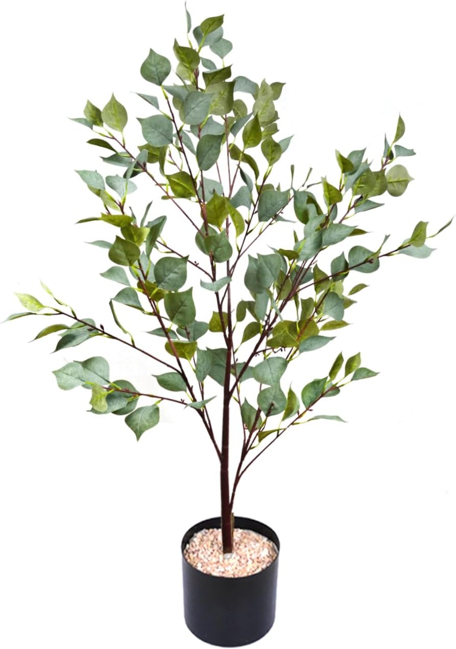 Planta de eucalipto artificial de 43 pulgadas de alto, árbol de imitación al tacto para decoración de interiores en el hogar, oficina, centro