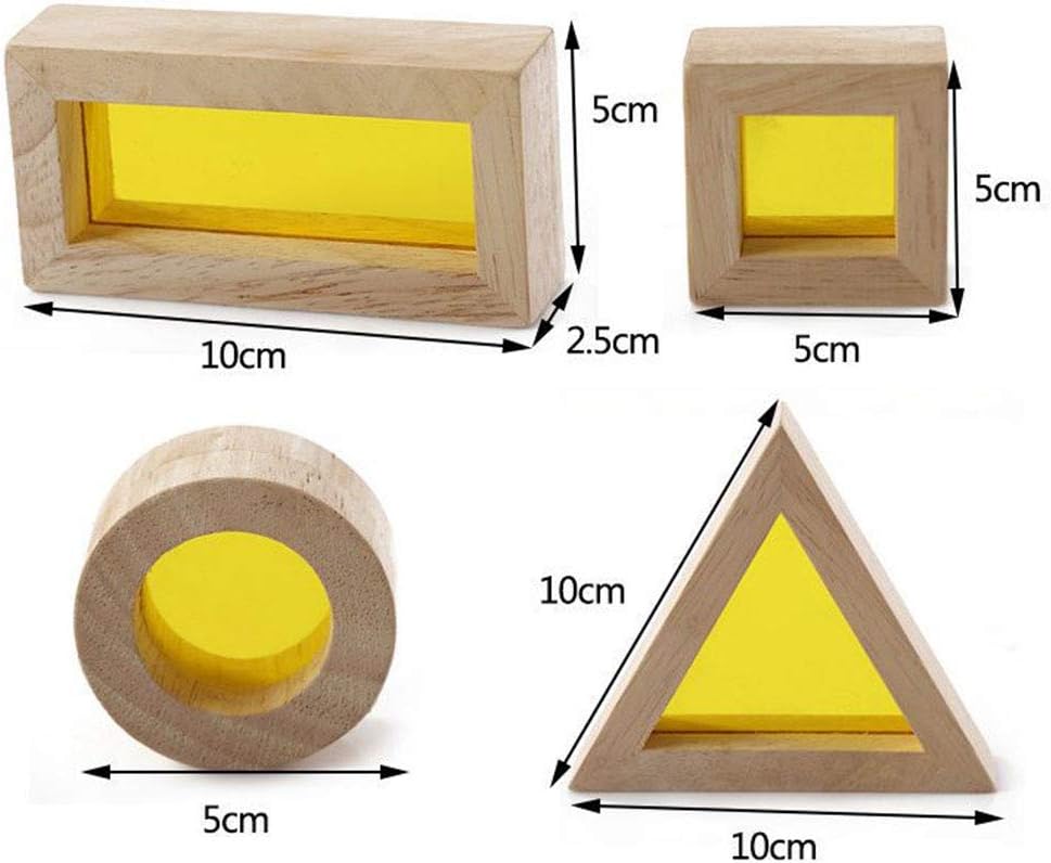 BOHS Bloques sensoriales arcoíris (24 piezas)  Juguetes de madera para regalo de niños pequeños  Juega en mesa de luzventana soleada