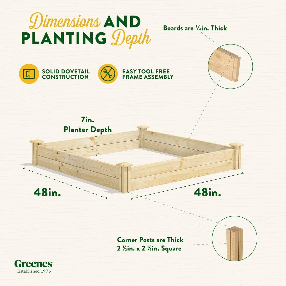 Greenes Fence – Bancal de madera de pino para jardín