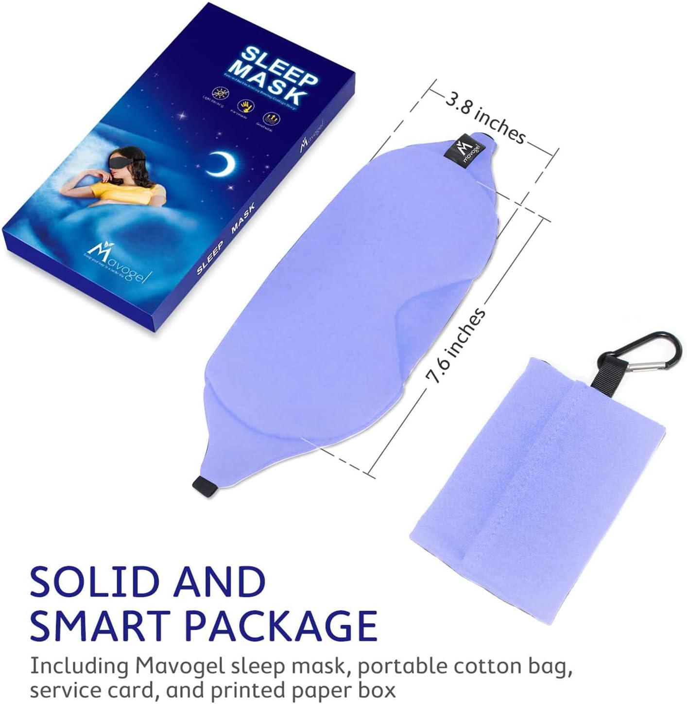 Mavogel Antifaz de algodón para dormir  Máscara de dormir transpirable con bloqueo de luz, suave y cómoda para hombres y mujeres, cubierta de ojos