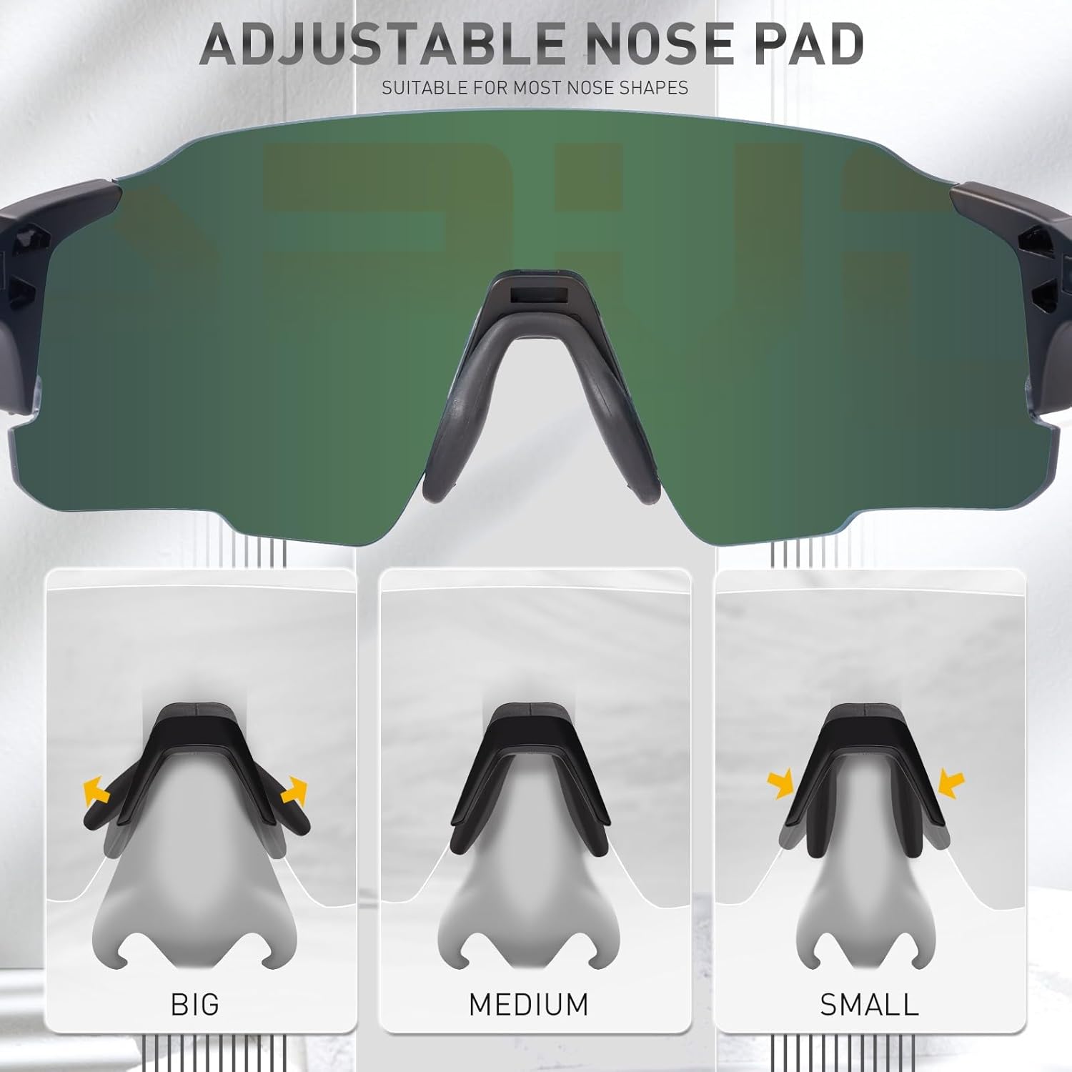 KAPVOE Gafas de sol deportivas polarizadas para ciclismo, béisbol, bicicleta de montaña, correr, MTB, triatlón, golf, para hombres y mujeres