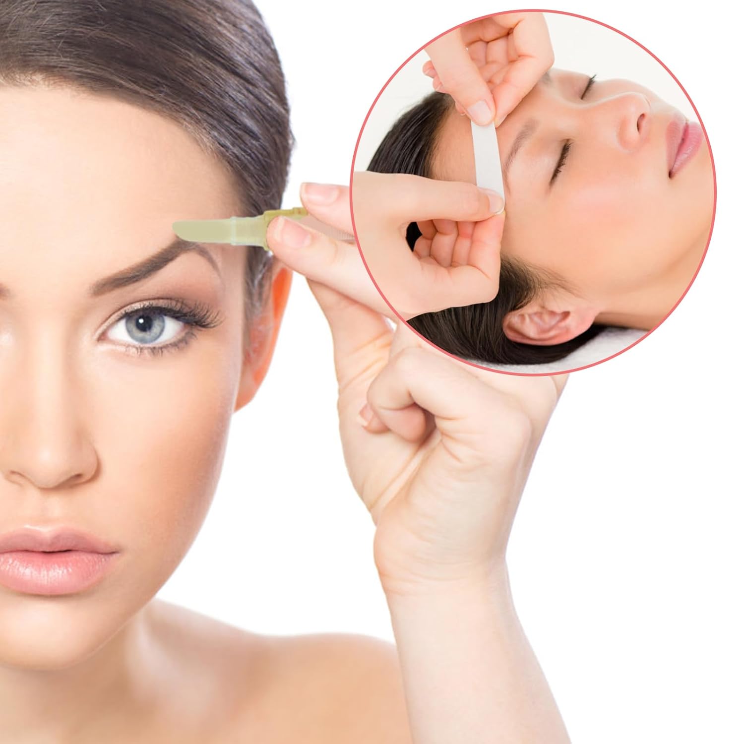 Kit de depilación de cejas para depilación con 20 mini tiras de depilación y 0.18 oz de cera vegetal natural que da forma a tus cejas, kit