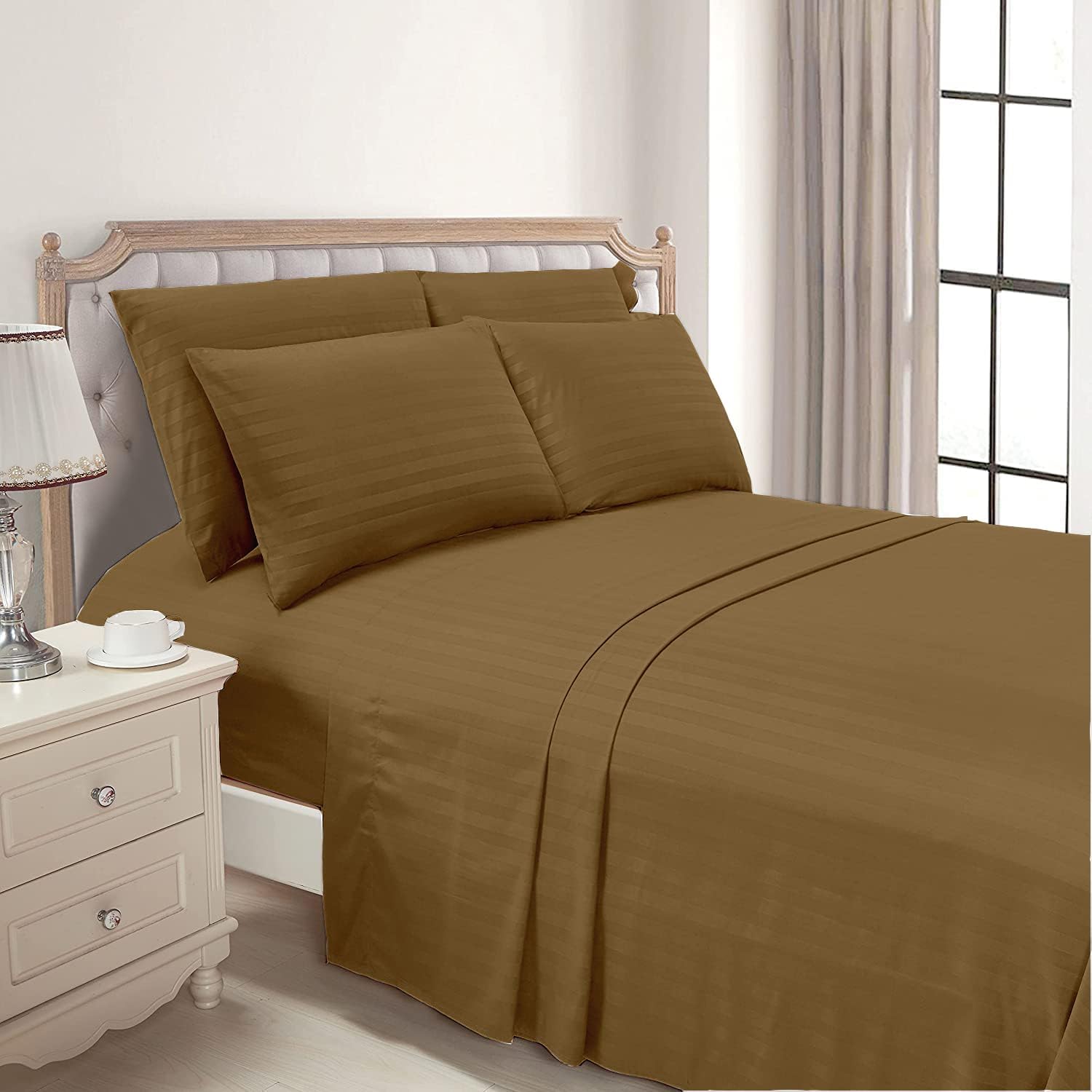 Juego de sábanas de algodón tamaño matrimonial, sábanas de tamaño matrimonial, sábanas matrimoniales, juegos de ropa de cama matrimonial, sábanas