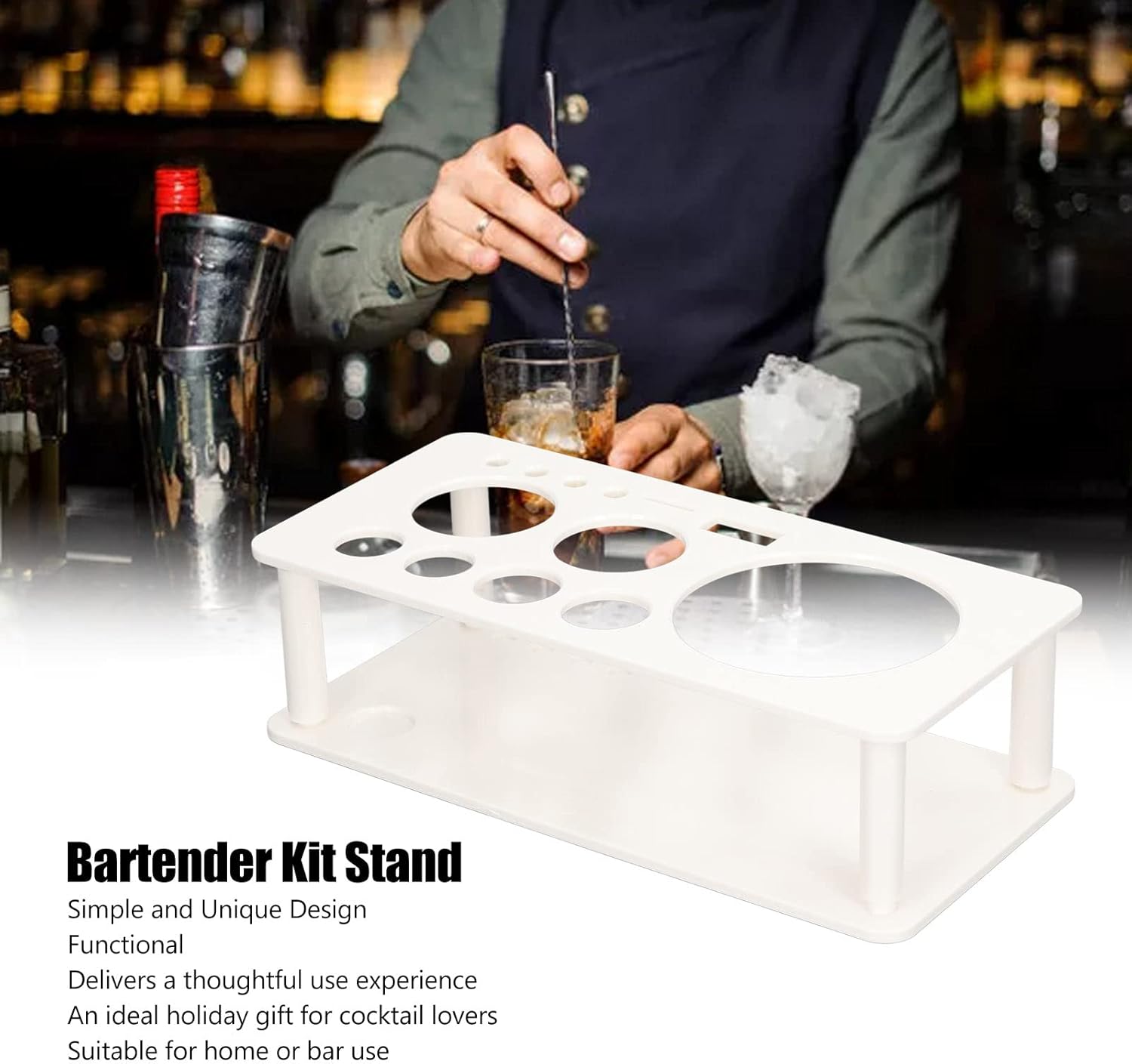 QANYEGN Kit de barman de soporte, juego de coctelera, kit de barman de bebidas mixtas para hacer bebidas mixtas, ahorro de espacio (pequeño)