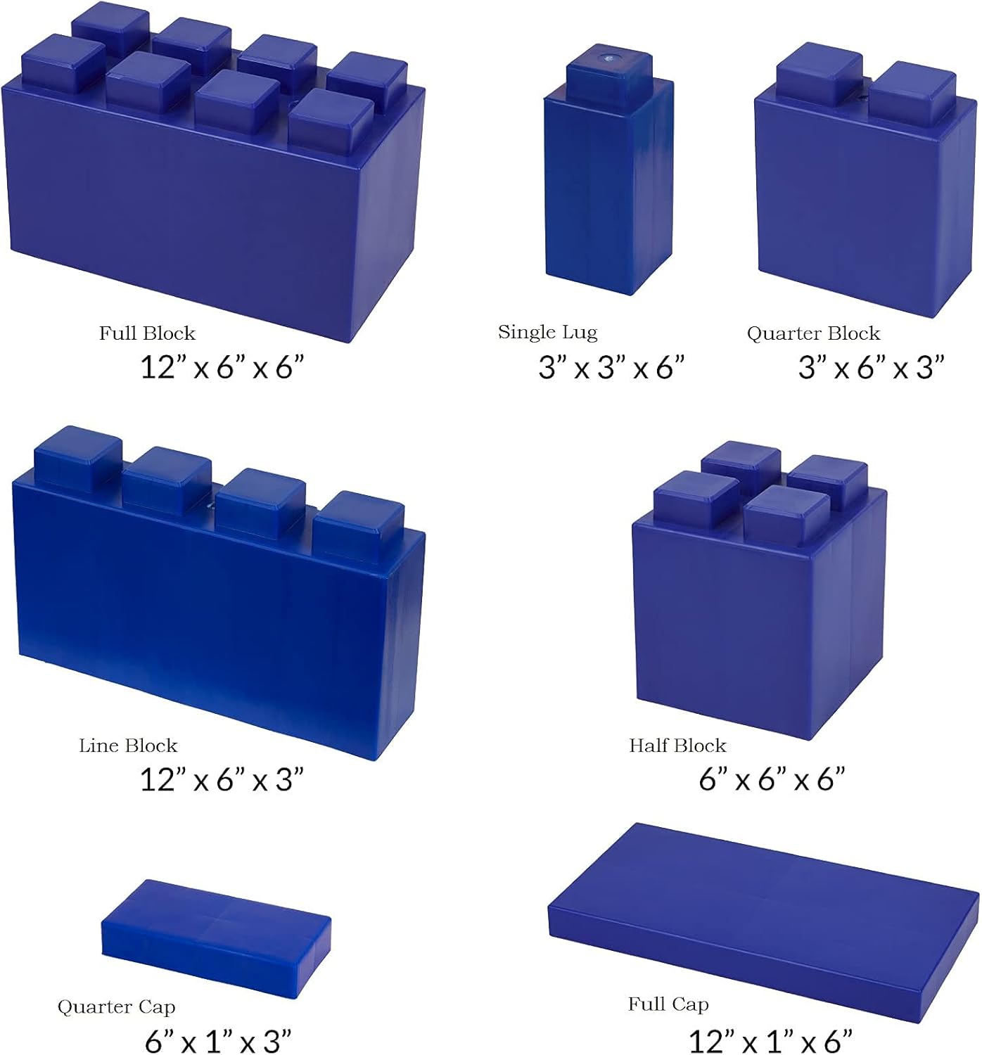 EverBlock Paquete a granel de bloques modulares de medio plástico de línea de 12 x 3 pulgadas  Paquete de 8 piezas  Bloques de construcción gigantes