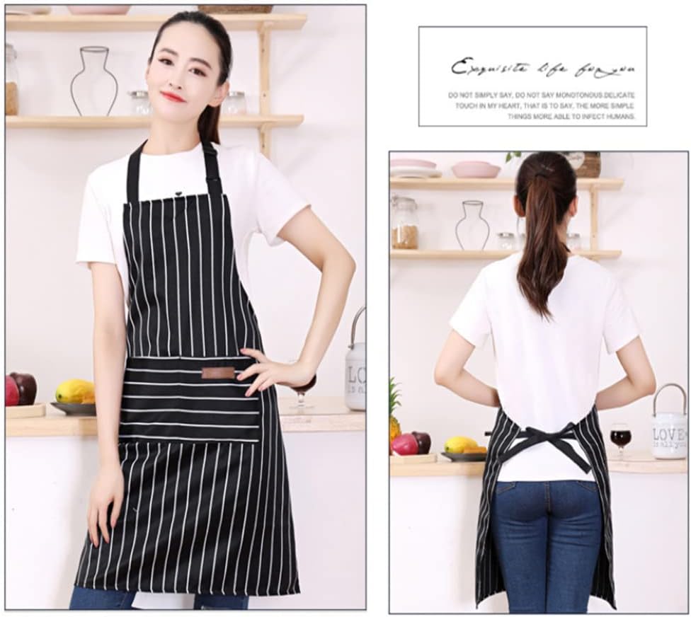 Paquete de 2 delantales unisex ajustables con bolsillos, para cocinar, cocinero, mujeres y hombres, delantales para el hogar, cocina, restaurante,