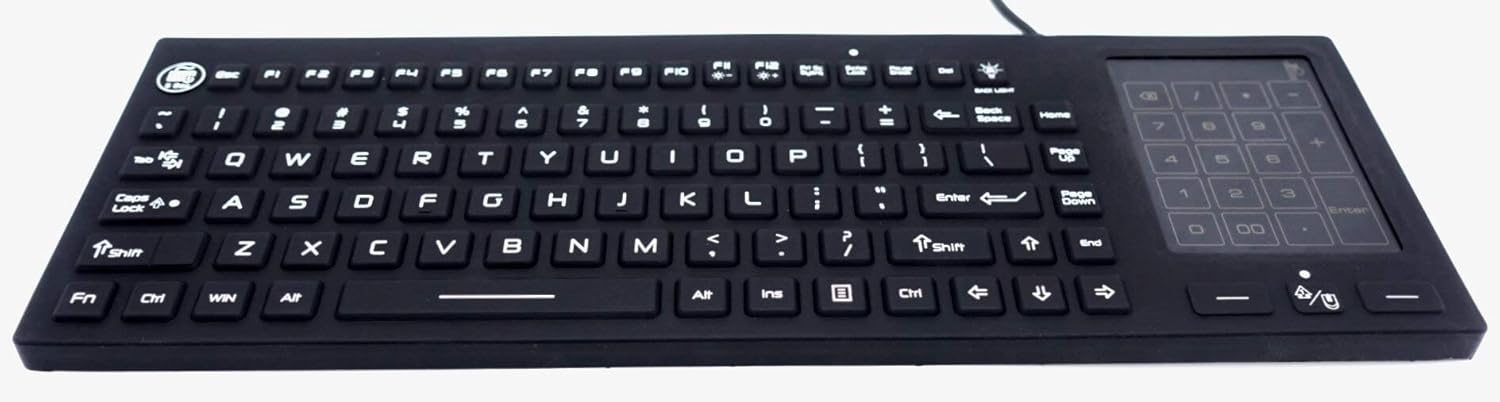 DSI Teclado retroiluminado del silicón del LED con el número combinadoel cojín táctil IP68 industrial IKB700BL