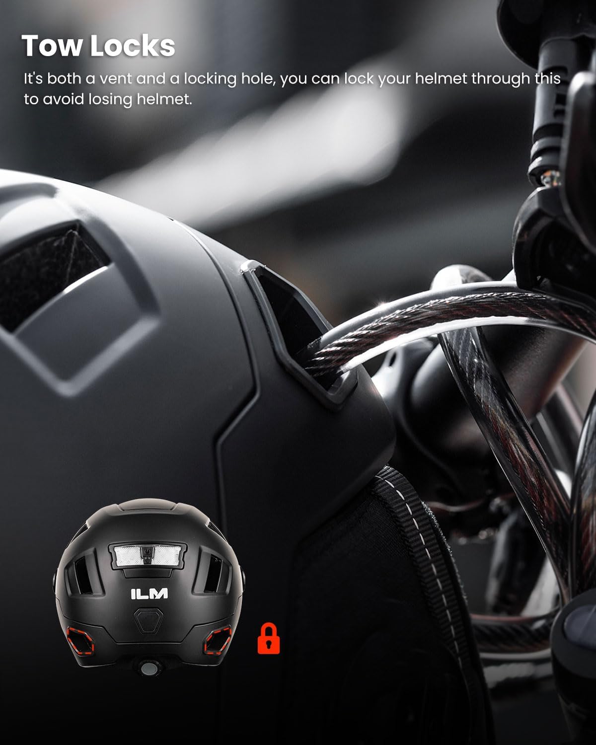 ILM Casco de bicicleta inteligente Bluetooth Control de luz LED de advertencia de freno NTA8776 CE CPSC triple certificación adulto bicicleta casco