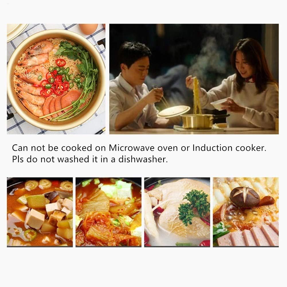 Olla de aluminio amarilla Corea del Sur Fideos Estirados Pot Fideos Instantáneos Super popular Cooker-7.9inch